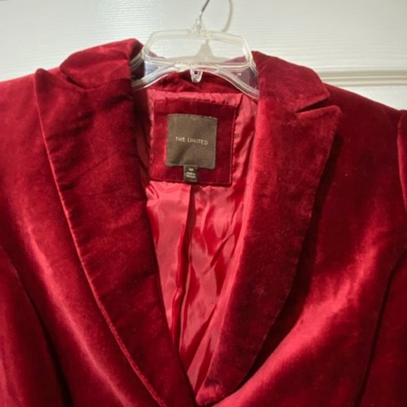 EUC Limited Perfect Red Velvet Blazer Jacket - Picture 2 of 5